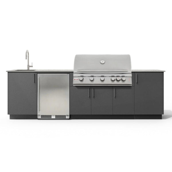 Urban Bonfire Dew 40 Outdoor Kitchen w/ Blaze Premium LTE Natural Gas Grill, Sink, Refrigerator, Keon Dekton Countertop & Anthracite Finish - B-Dew-40-Blaze-Keon-Anthracite