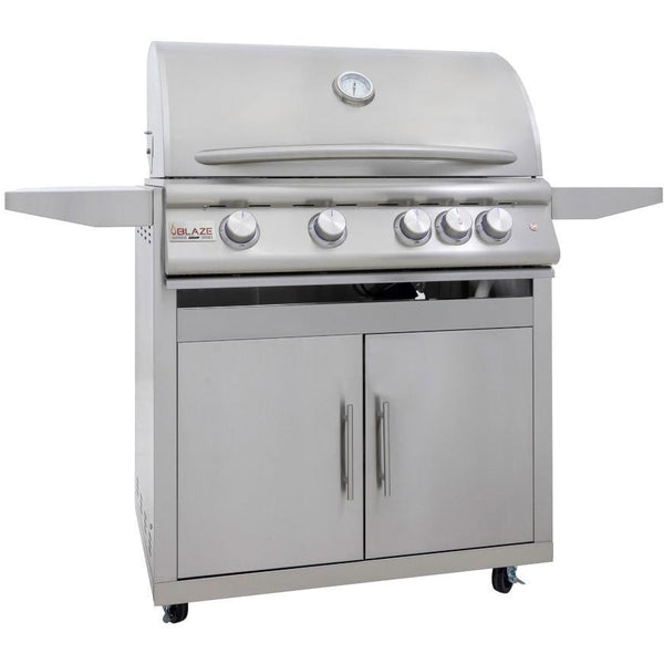 Blaze Premium LTE+ Marine Grade 32-Inch 4-Burner Propane Gas Grill w/ Lift-Assist Hood & Rear Infrared Burner - BLZ-4LTE3MG-LP