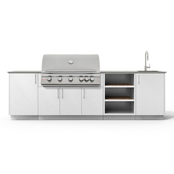 Urban Bonfire Mist 40 Outdoor Kitchen w/ Blaze Premium LTE Natural Gas Grill, Sink, Keon Dekton Countertop & Chantilly Finish - B-Mist-40-Blaze-Keon-Chantilly