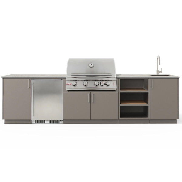 Urban Bonfire Breeze 32 Outdoor Kitchen w/ Blaze Premium LTE Natural Gas Grill, Sink, Refrigerator, Keon Dekton Countertop & Clay Finish - B-Breeze-32-Blaze-Keon-Clay