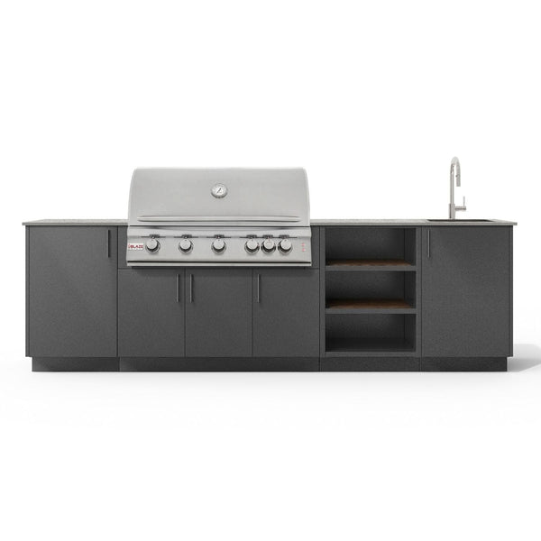 Urban Bonfire Mist 40 Outdoor Kitchen w/ Blaze Premium LTE Natural Gas Grill, Sink, Keon Dekton Countertop & Anthracite Finish - B-Mist-40-Blaze-Keon-Anthracite