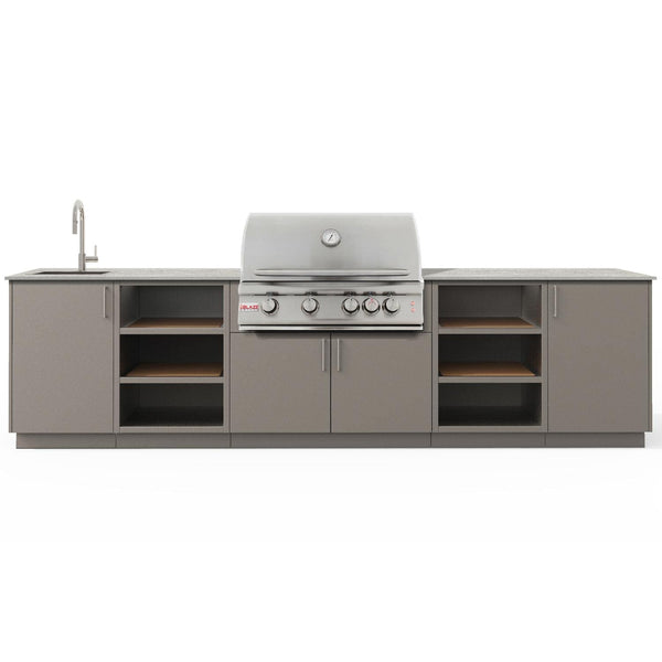 Urban Bonfire Twilight 32 Outdoor Kitchen w/ Blaze Premium LTE Natural Gas Grill, Sink, Keon Dekton Countertop & Clay Finish - B-Twilight-32-Blaze-Keon-Clay