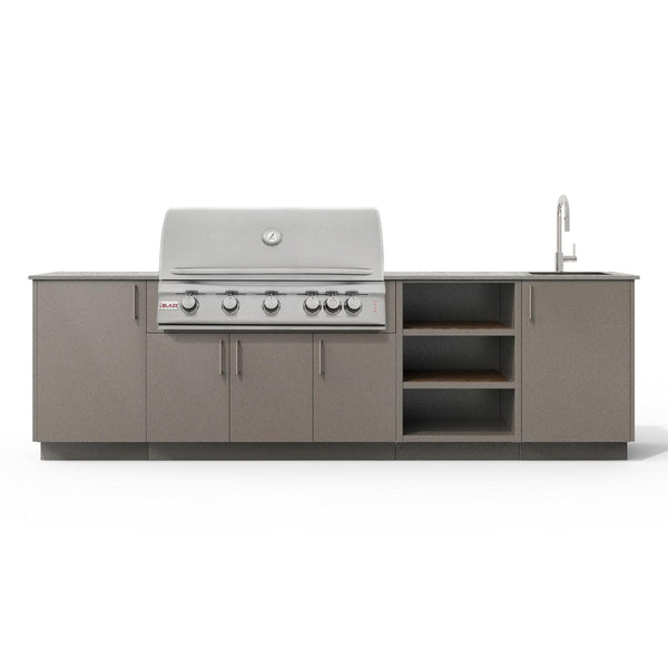 Urban Bonfire Mist 40 Outdoor Kitchen w/ Blaze Premium LTE Natural Gas Grill, Sink, Keon Dekton Countertop & Clay Finish - B-Mist-40-Blaze-Keon-Clay