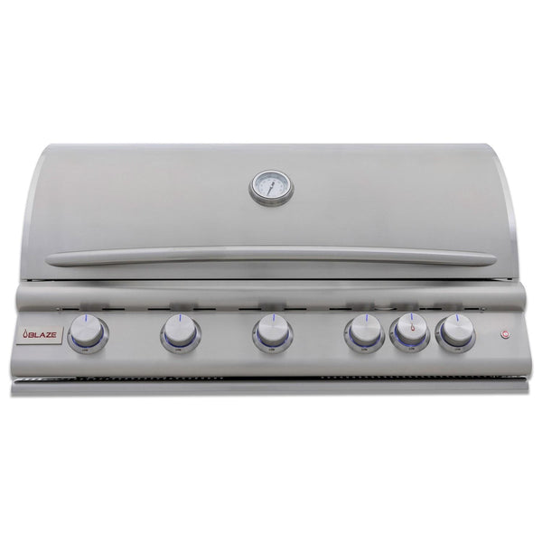 Blaze Premium LTE+ 40-Inch 5-Burner Built-In Propane Gas Grill w/ Lift-Assist Hood & Rear Infrared Burner - BLZ-5LTE3-LP