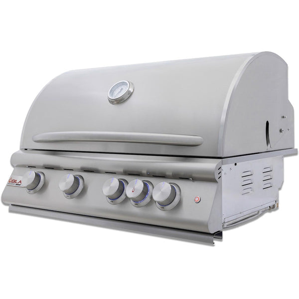 Blaze Premium LTE+ Marine Grade 32-Inch 4-Burner Built-In Natural Gas w/ Lift-Assist Hood & Rear Infrared Burner - BLZ-4LTE3MG-NG