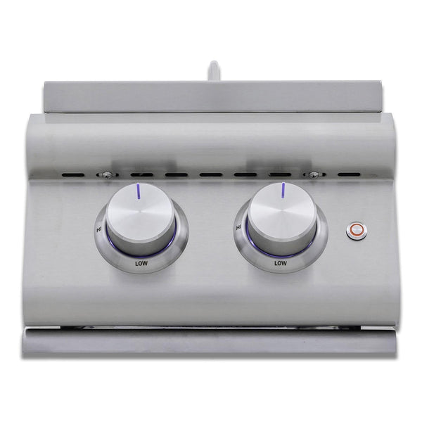 Blaze Premium LTE+ Propane Gas Stainless Steel Double Side Burner w/ Lid - BLZ-SB2-LTE3-LP