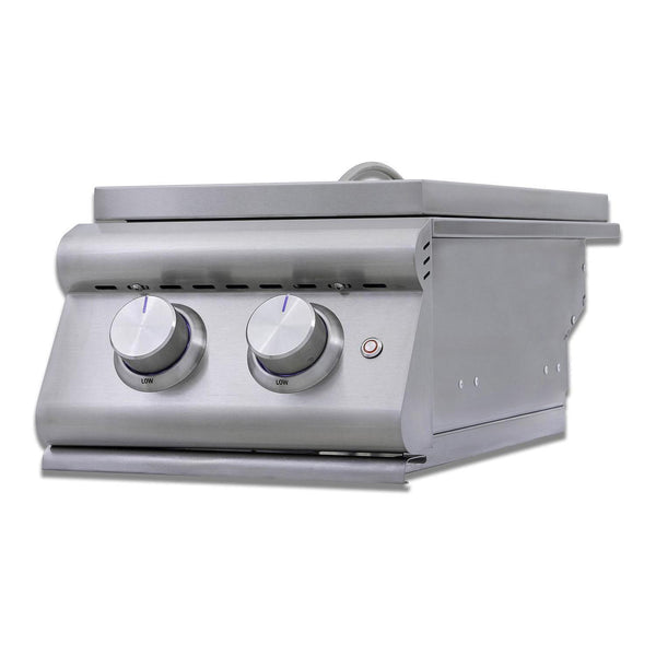 Blaze Premium LTE+ Natural Gas Stainless Steel Double Side Burner w/ Lid - BLZ-SB2-LTE3-NG