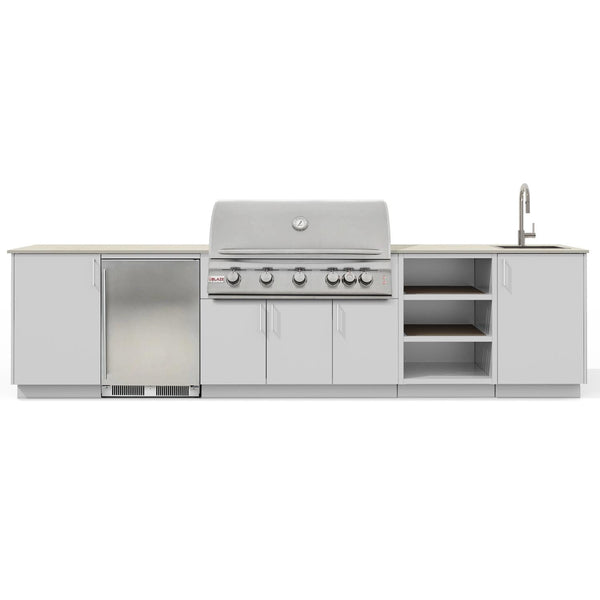 Urban Bonfire Breeze 40 Outdoor Kitchen w/ Blaze Premium LTE Propane Grill, Sink, Refrigerator, Danae Dekton Countertop & Chantilly Finish - B-Breeze-40-Blaze-Danae-Chantilly